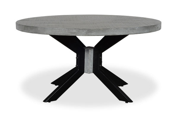 ROOT Grey Mango Wood Round Dining Table