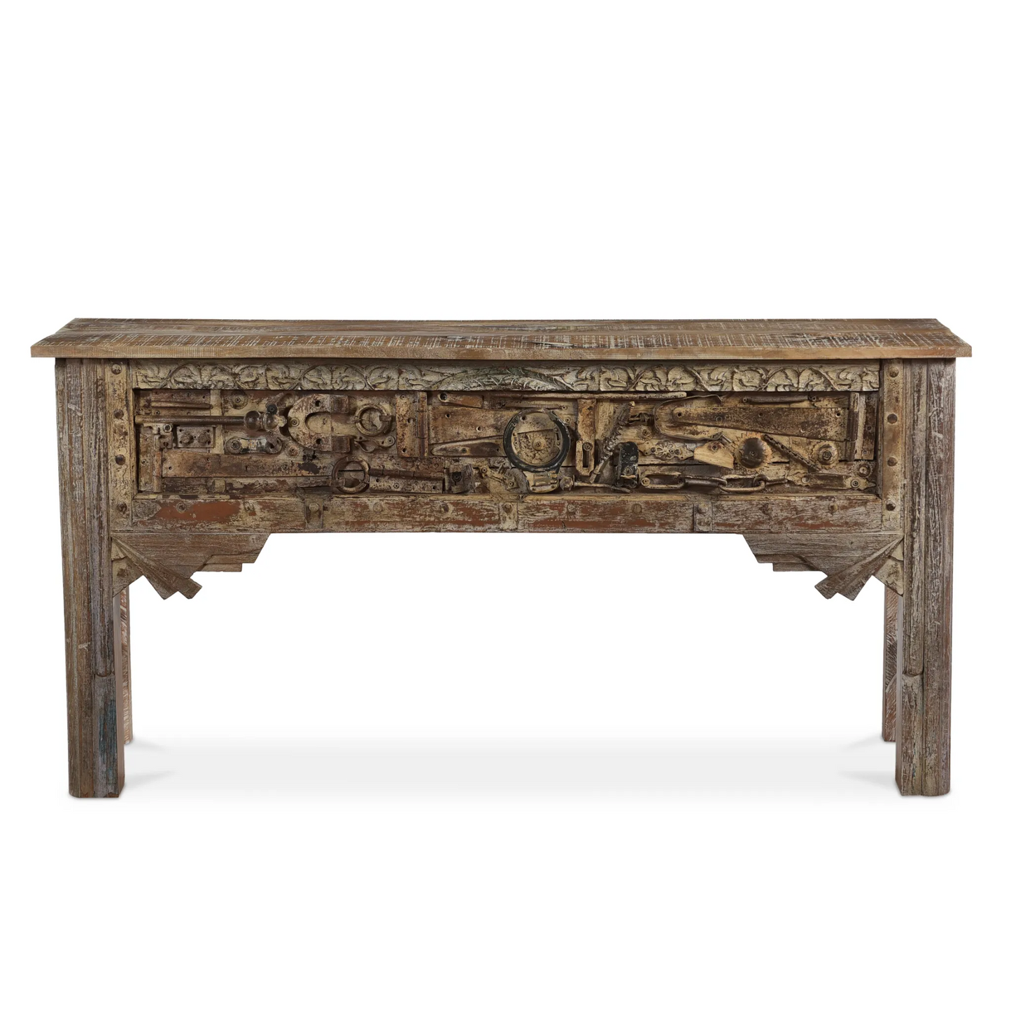 Tortoise Wooden Metal-Fitted Console