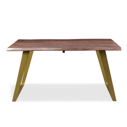 Live Edge Dining Table Gold Legs