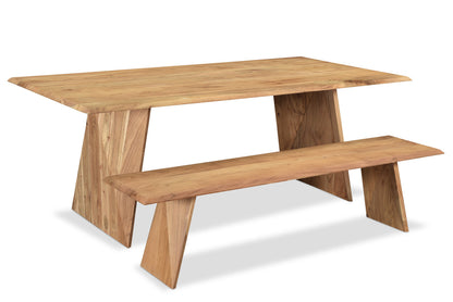 Solid Wood Angled Leg Dining Table - 80 Inch