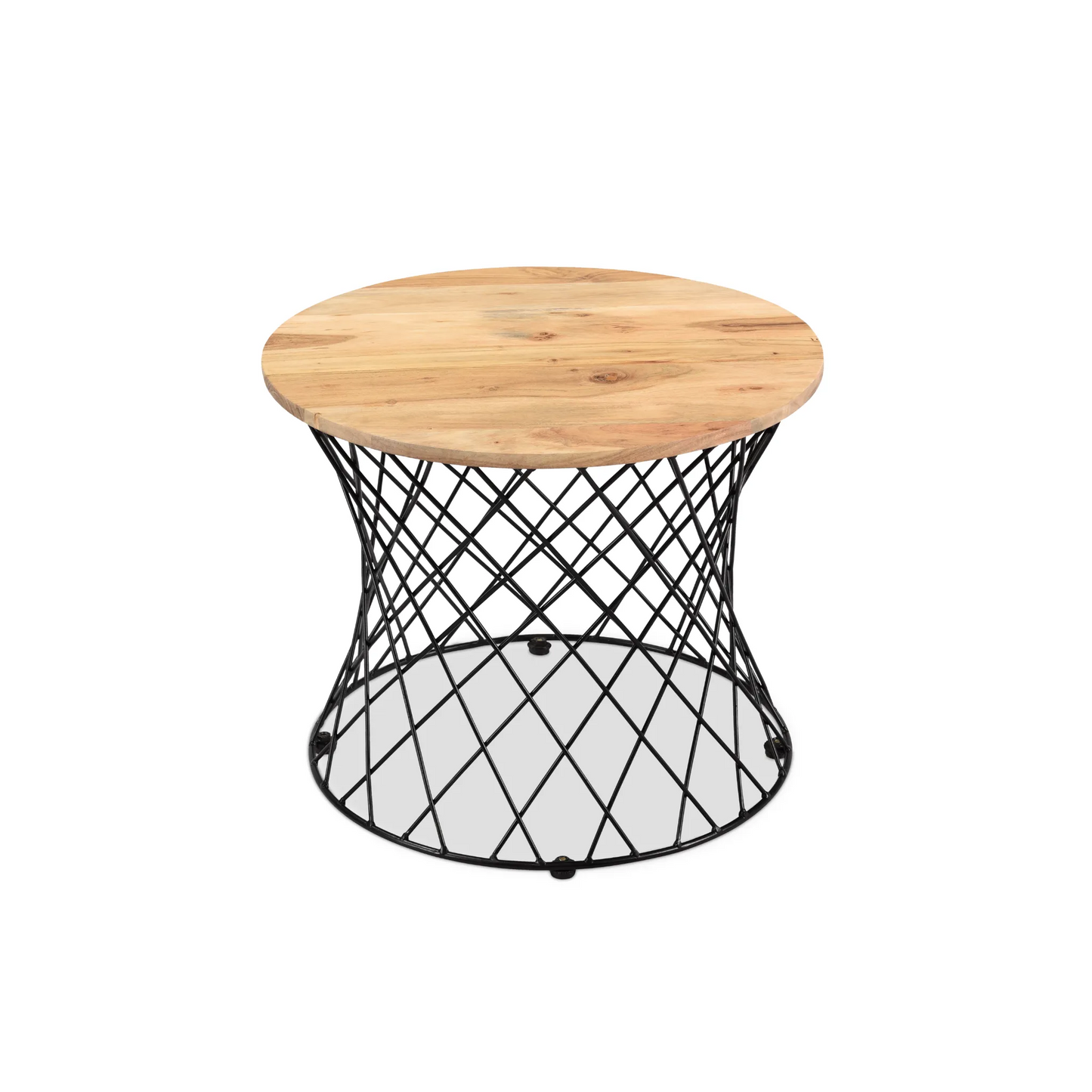 Roost End table in Solid Wood and Iron