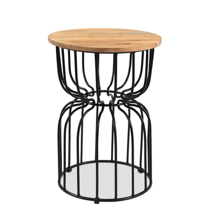 Roost End table in Mango wood and iron