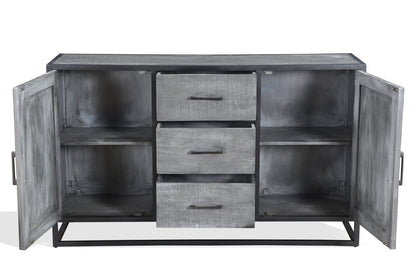 Raven Mango Wood Sideboard With Black Iron