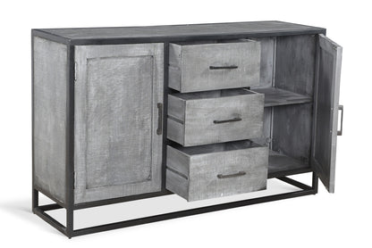 Raven Mango Wood Sideboard With Black Iron