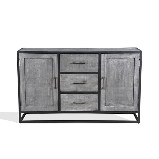 Raven Mango Wood Sideboard With Black Iron