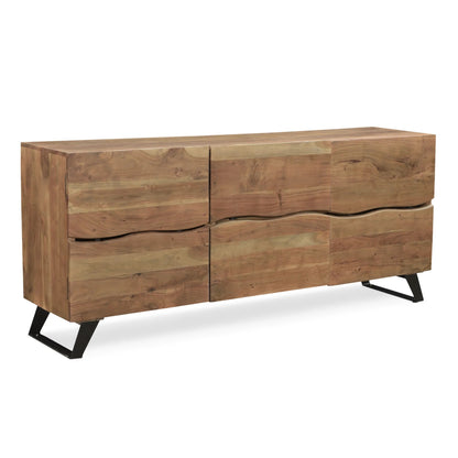 Timbergirl Light Acacia Live Edge Sideboard with Black Legs