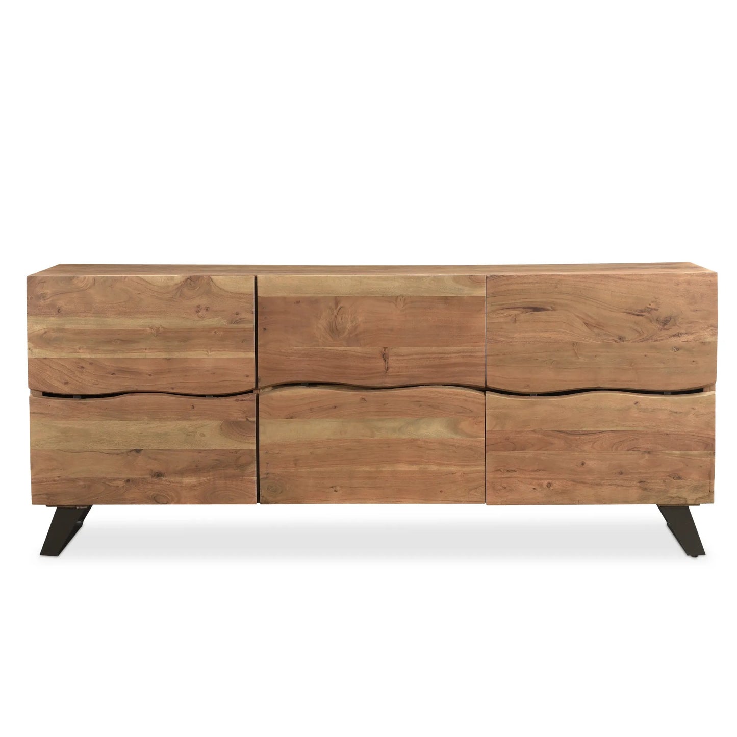 Timbergirl Light Acacia Live Edge Sideboard with Black Legs