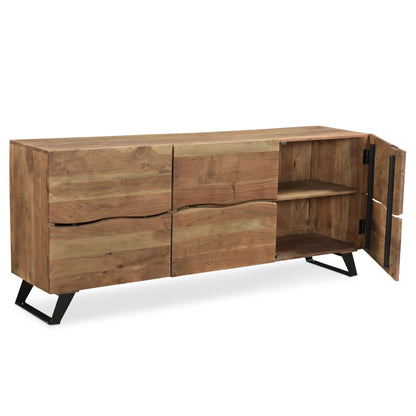 Timbergirl Light Acacia Live Edge Sideboard with Black Legs