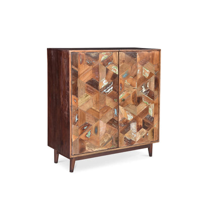 Chevron 2-Door Wooden Cabinet