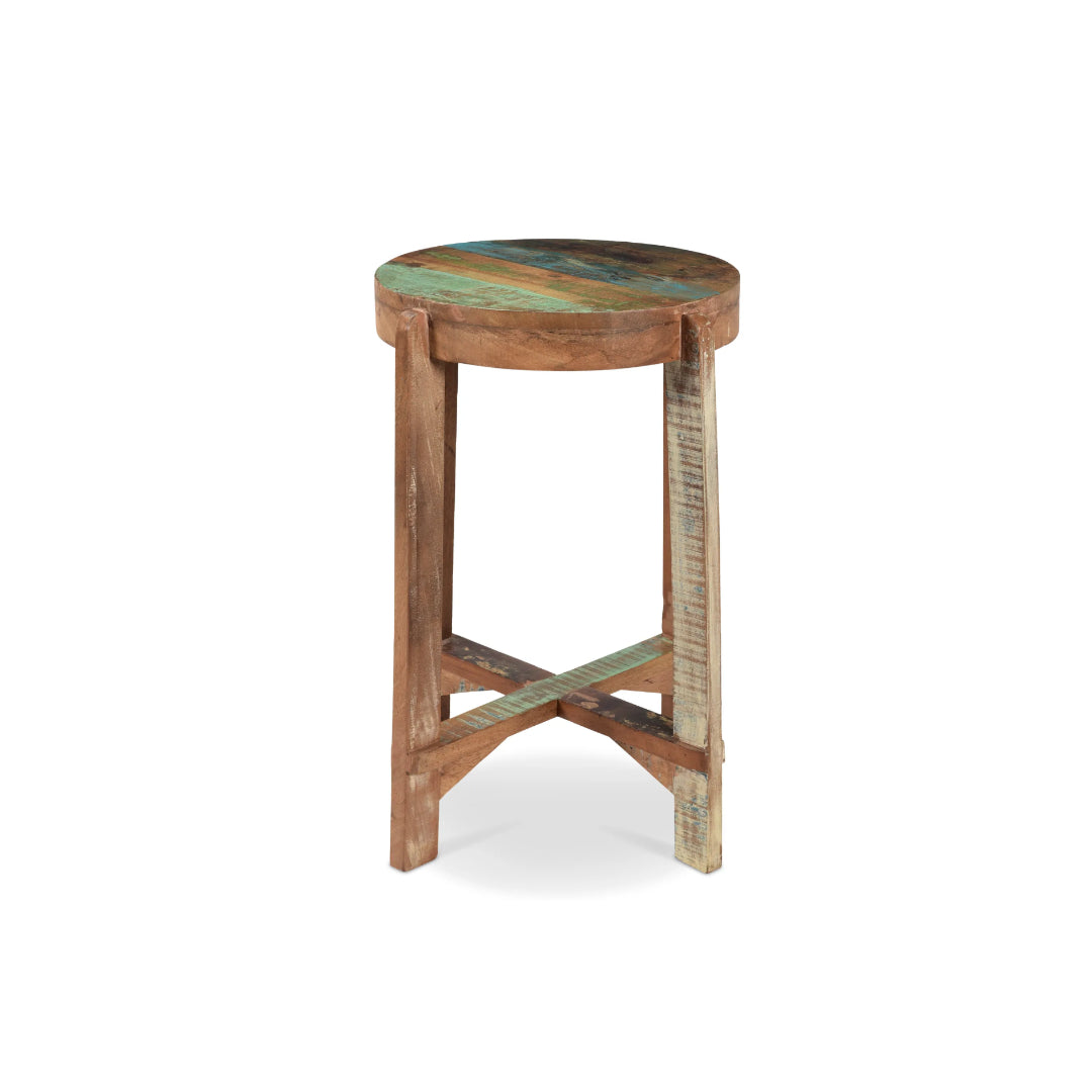 Bengal reclaimed wood stool - Tall