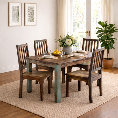Reclaimed wood Rustic Multicolor Chair  -Set of 2