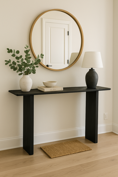 Grackle Solid Wood Console Table -  Black