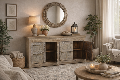 Reclaimed Wood Sideboard with 4 Doors