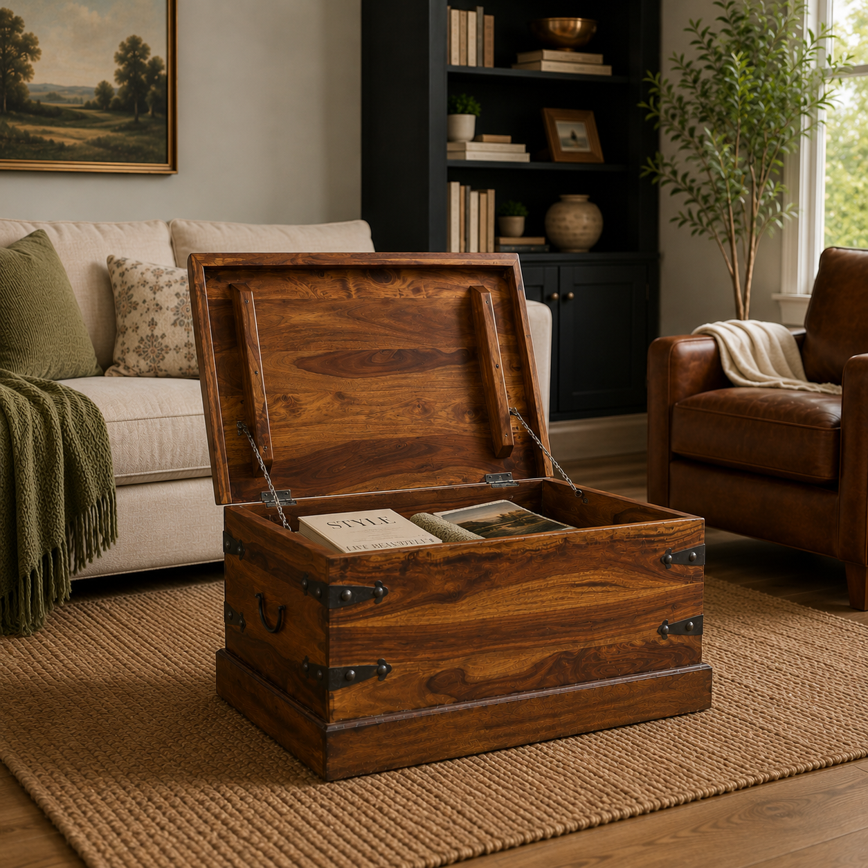 Solid Seesham Wood Trunk Coffee Table