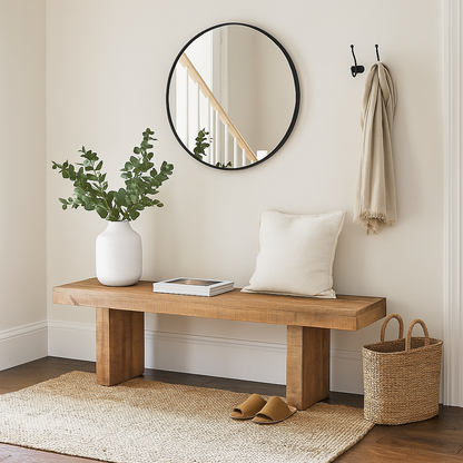 Solid Natural Mango Wood Bench - 60"