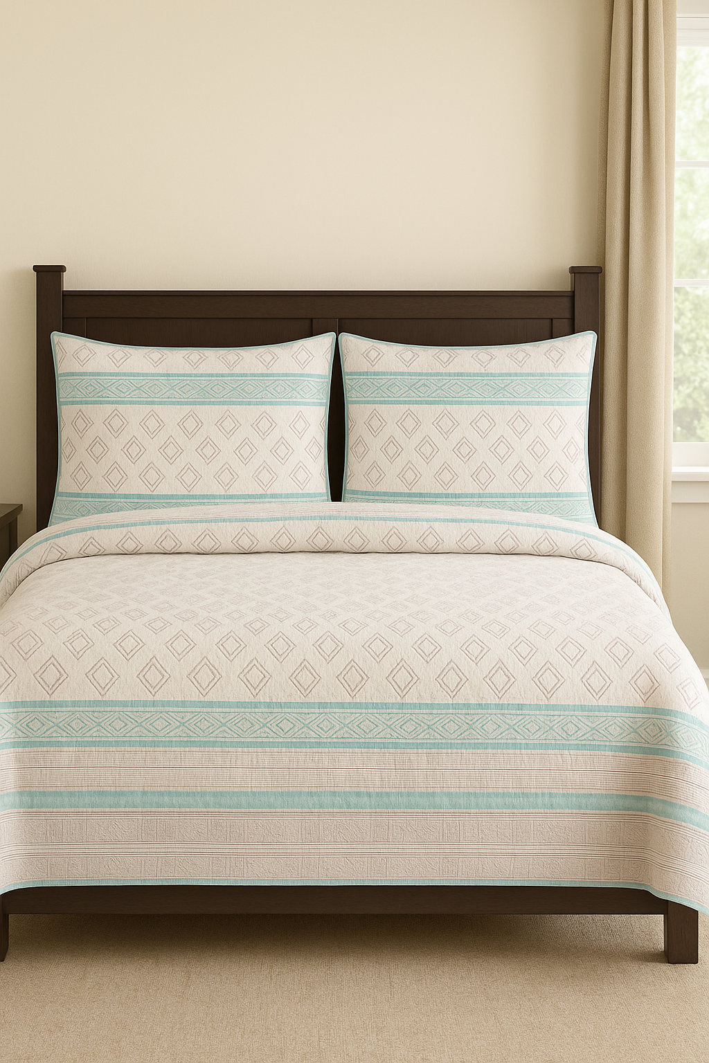 Sunbird Handcrafted Reversible Quilt with Matching Sham Covers