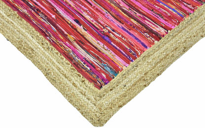 Timbergirl Red with Braided Border Handmade Rug