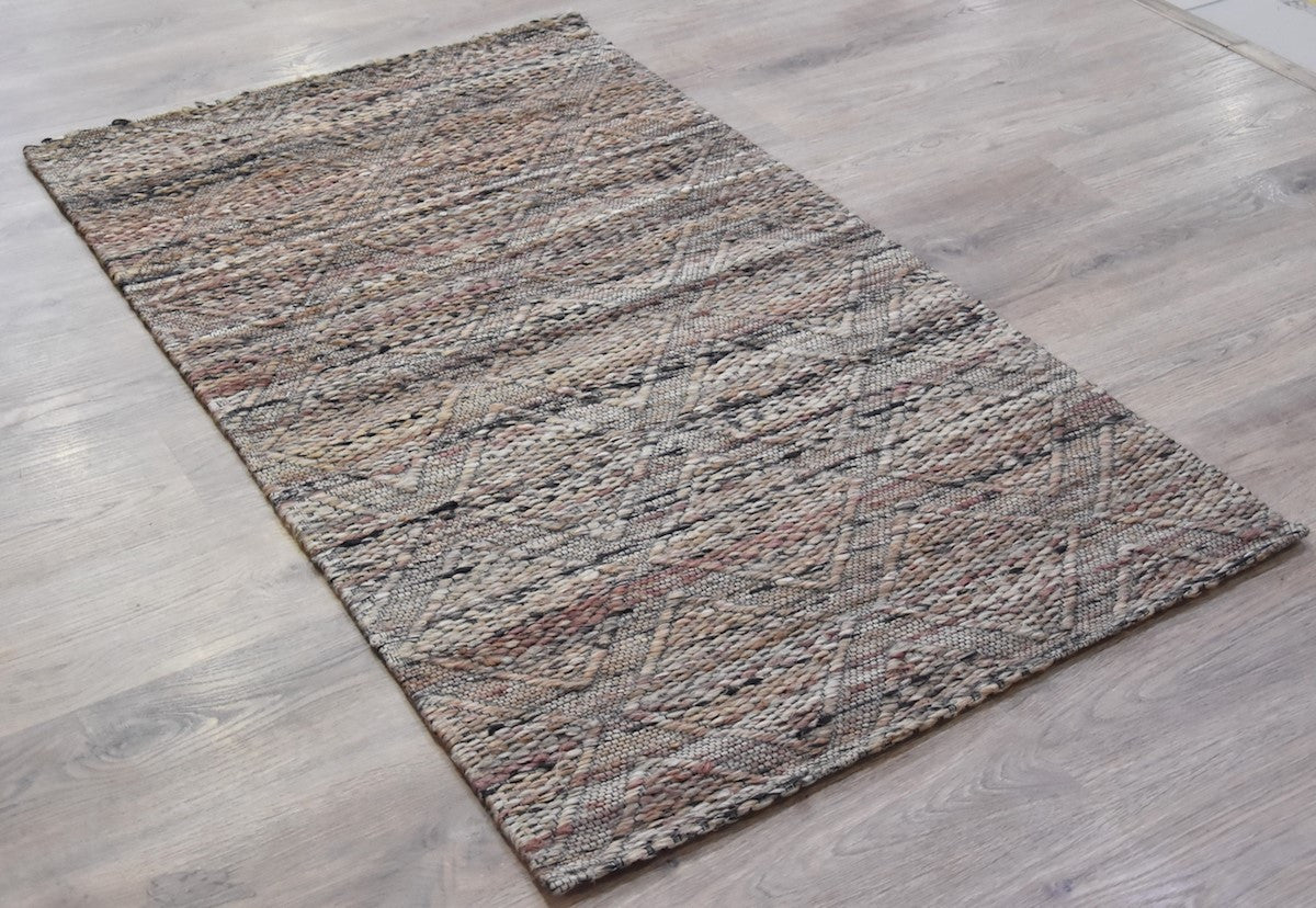 Timbergirl Jacquard Grey Jute Handmade Rug