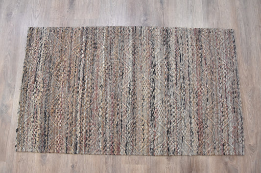 Timbergirl Jacquard Grey Jute Handmade Rug