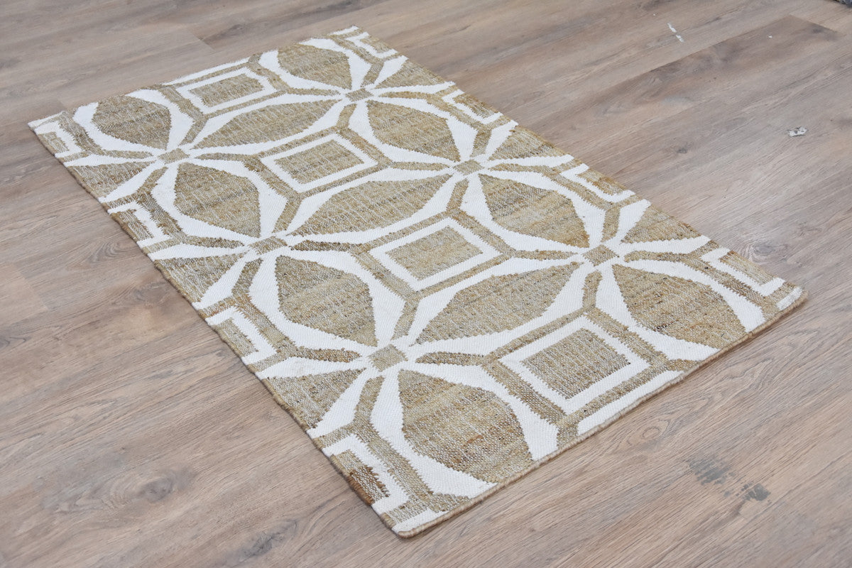 Timbergirl Geometric Cream Handmade Rug