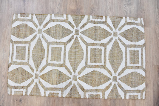 Timbergirl Geometric Cream Handmade Rug