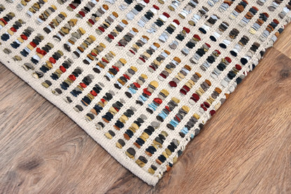 Timbergirl Leather Multicolor Handmade Rug