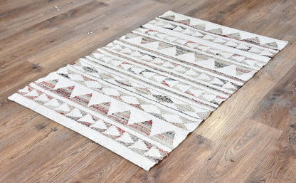 Timbergirl Tribal Beige Wool and Jute Handmade Rug