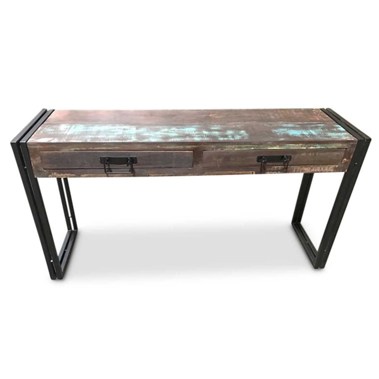 Timbergirl Old Reclaimed Wood Console Table with Metal Legs