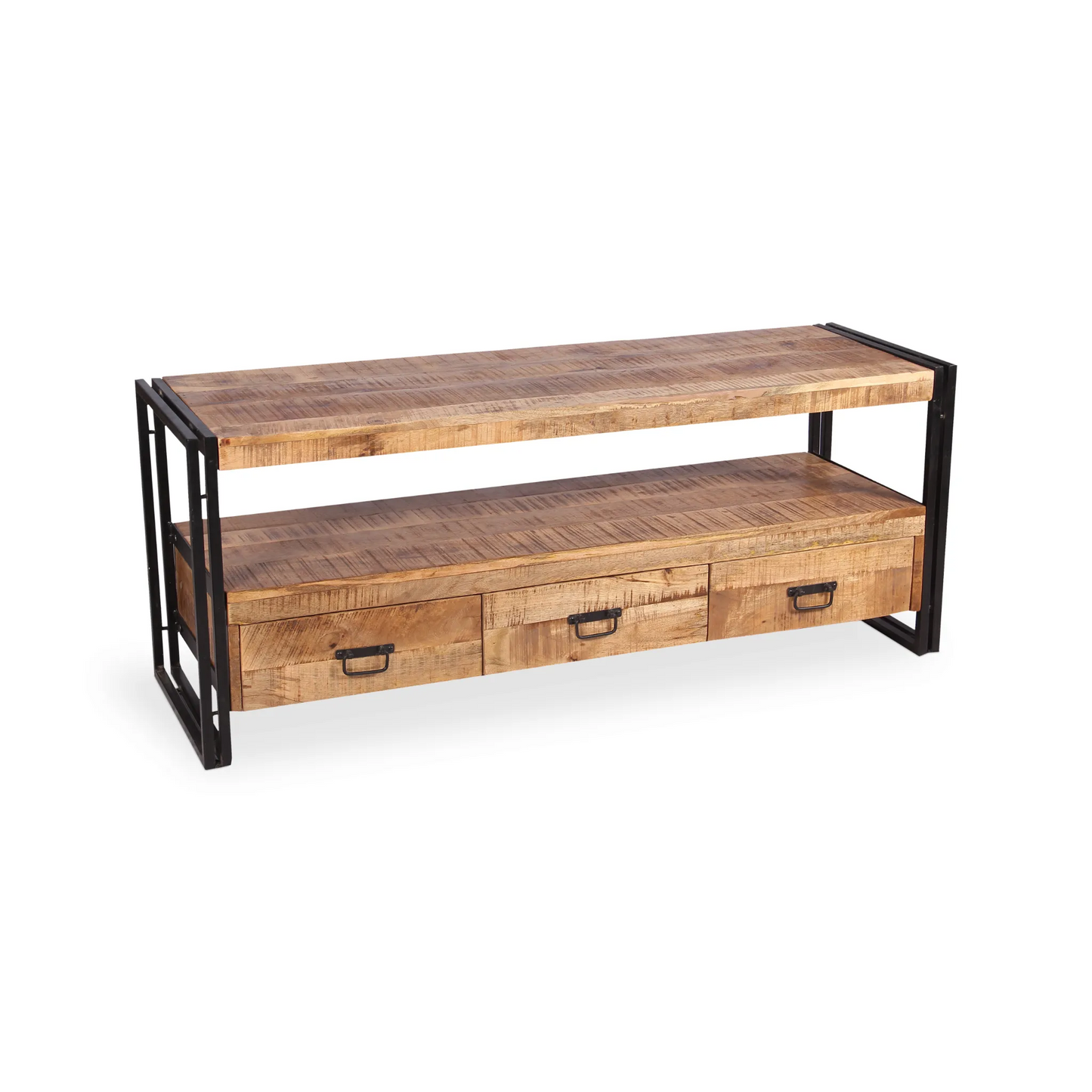 Industrial Reclaimed wood 3 Drawer TV console