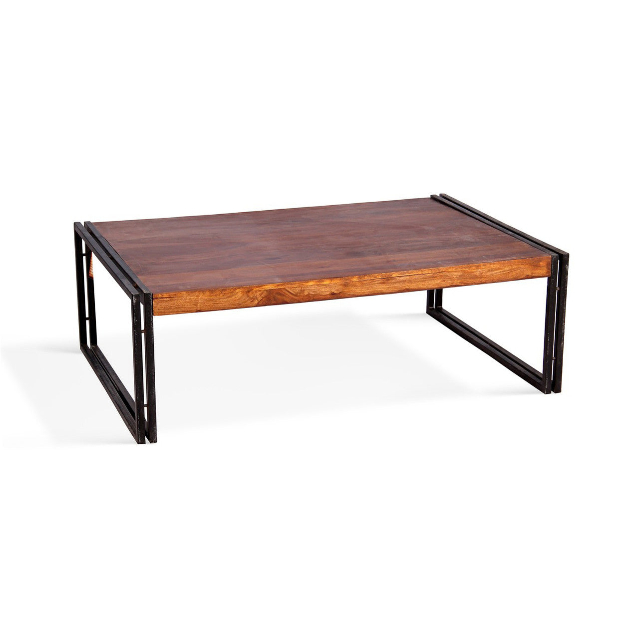 Timbergirl Sheesham Wood coffee Table with Iron Legs