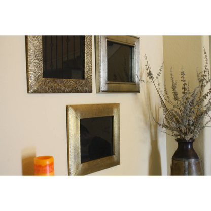 3 Piece Brass Clad Wood Picture Frame Set