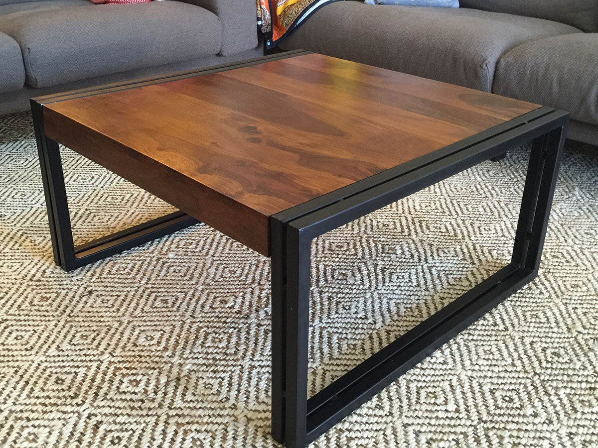 Timbergirl Sheesham Wood coffee Table with Iron Legs