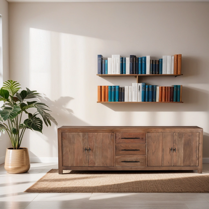 Sparrow Solid Wood Media Console - Brown