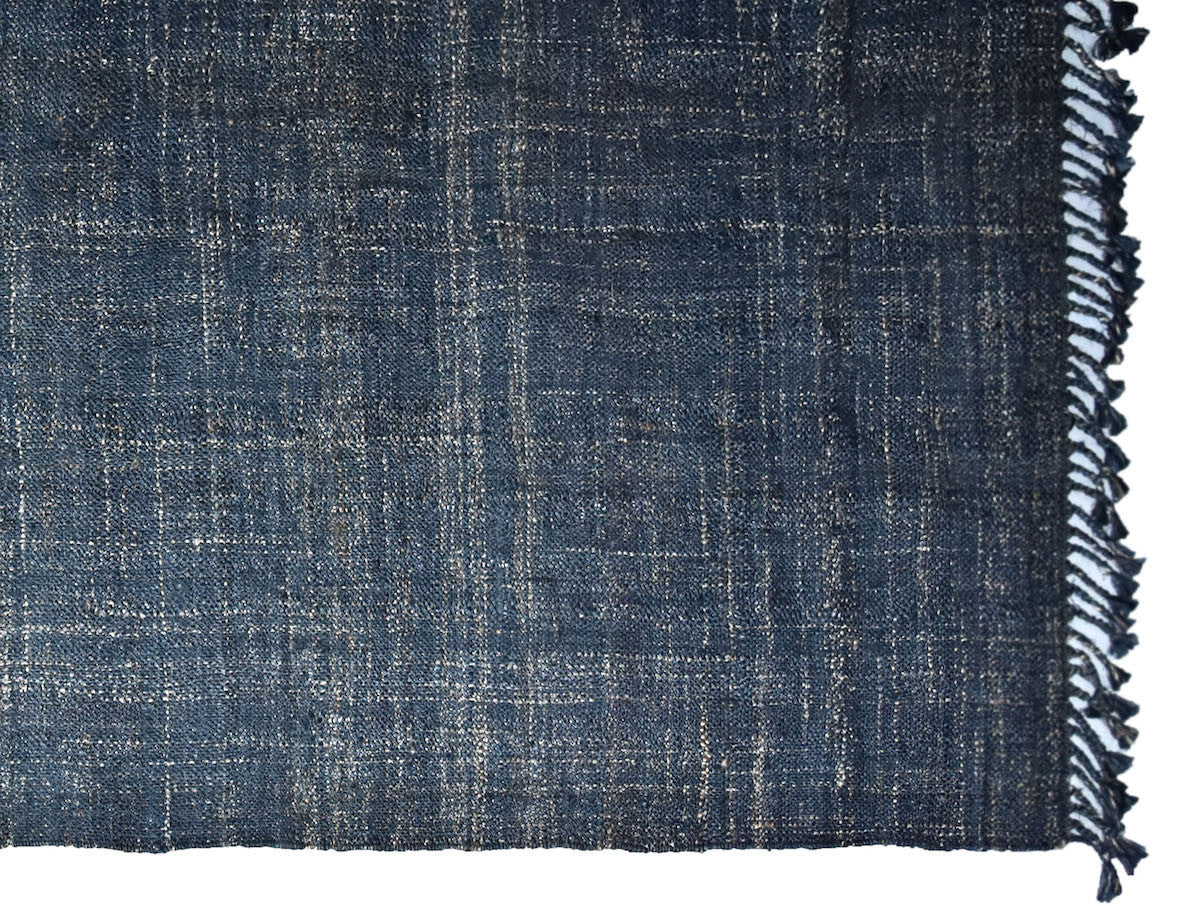 Timbergirl Textured Indigo 100% Jute Handmade Rug