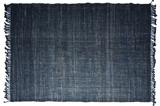 Timbergirl Textured Indigo 100% Jute Handmade Rug