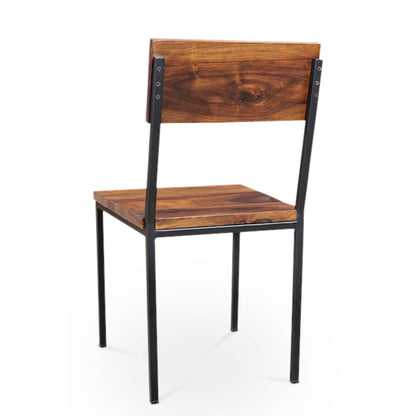 Timbergirl Solid Sheesham Wood and Metal chair - Set of 2