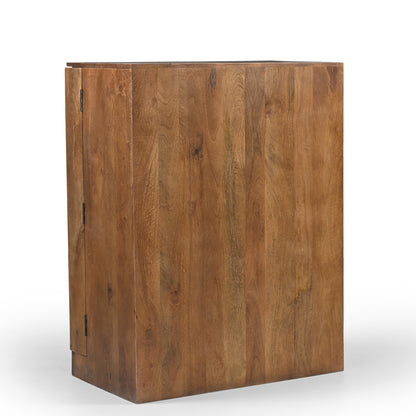 Ridgewood Fluted Wood Bar Cabinet with Wine Storage