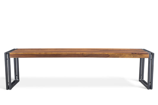 Solid Sheesham Bench with Metal legs