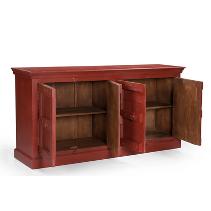 Woodland Red Wooden Sideboard 72"