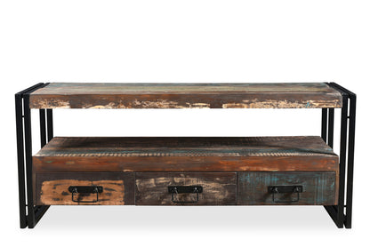 Timbergirl Old Reclaimed Wood 3 Drawer TV Console