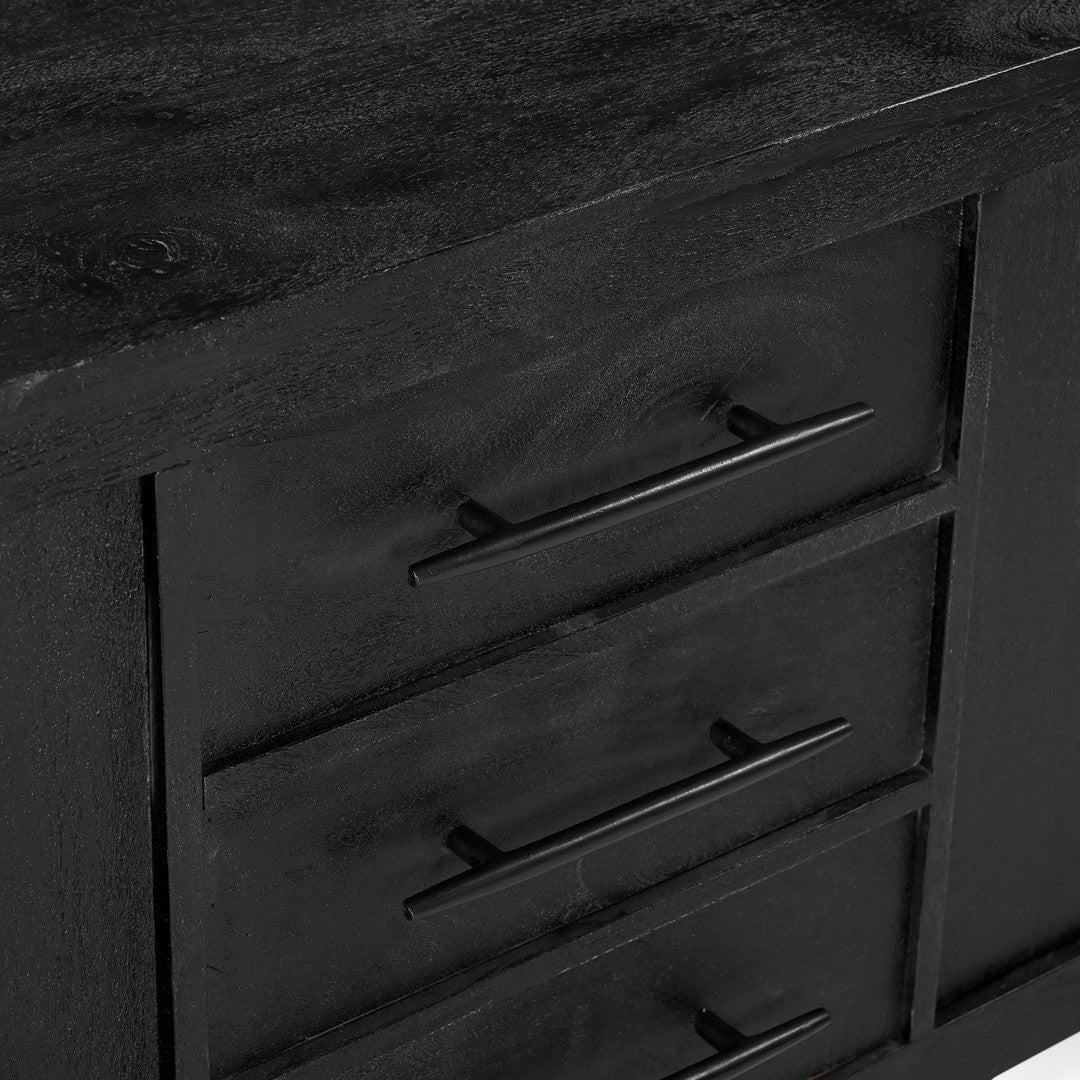 Grackle Solid Wood Media Console -  Black