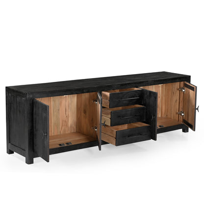 Grackle Solid Wood Media Console -  Black