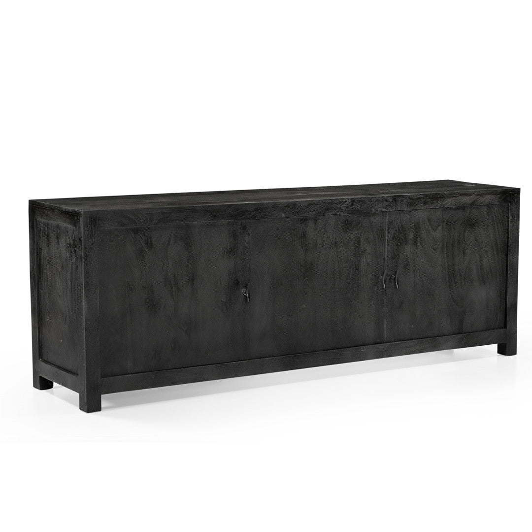 Sparrow Solid Wood 3 Door Media Console - Gray