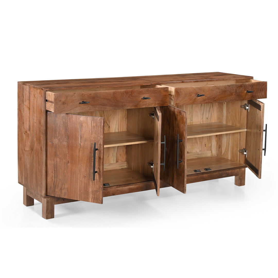 Sparrow Solid Wood 4 Door Sideboard Buffet Cabinet - Brown