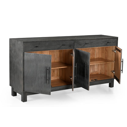 Sparrow Solid Wood 4 Door Sideboard - Gray.