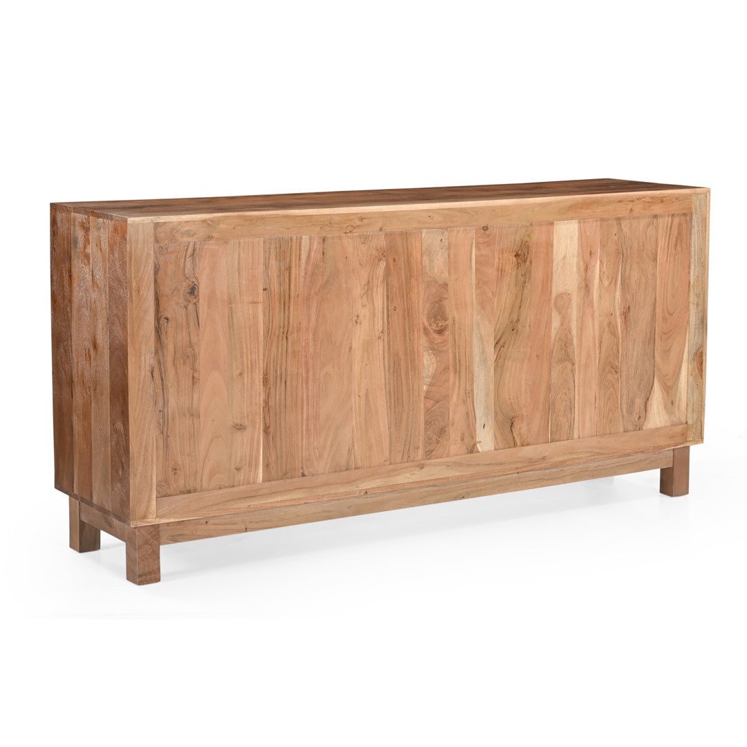 Sparrow Solid Wood 4 Door Sideboard Buffet Cabinet - Brown.