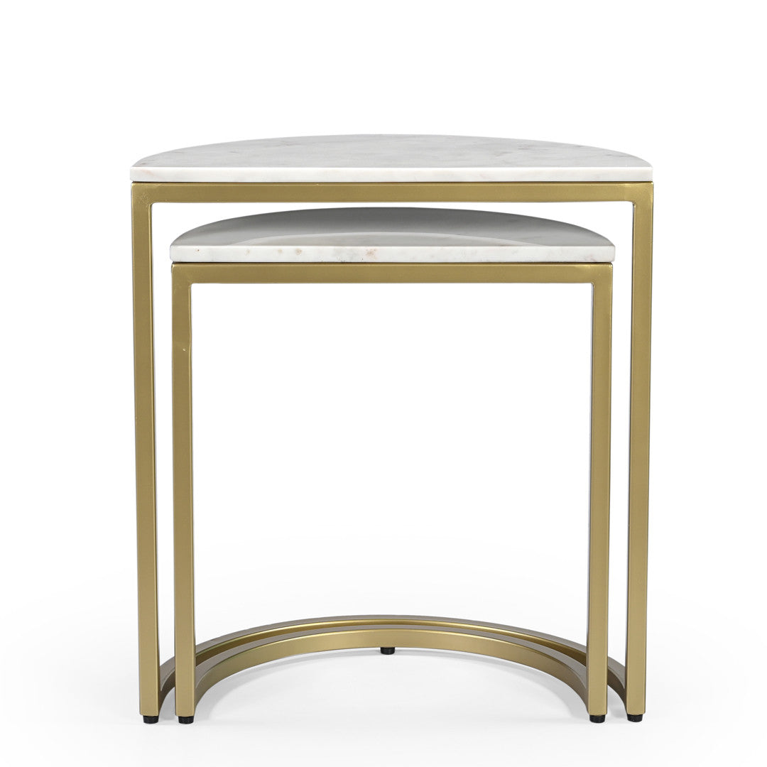 Burma marble nesting tables