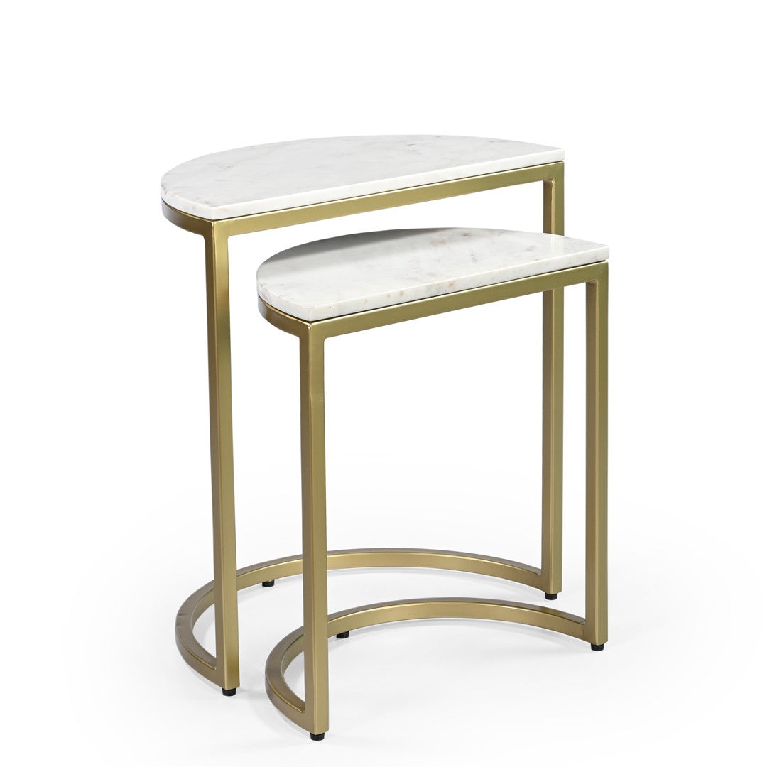 Burma marble nesting tables