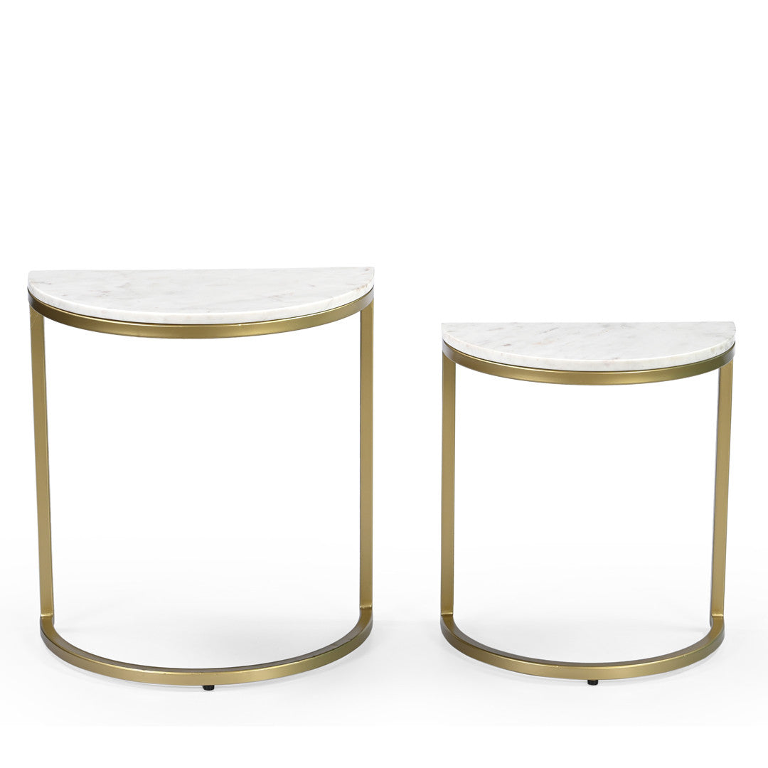 Burma marble nesting tables