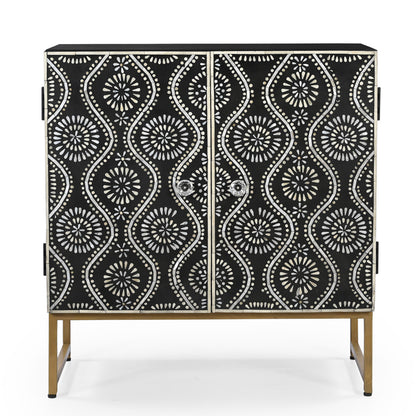 Sultan bone inlay accent cabinet